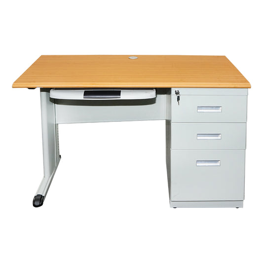 Metal office desk with 3 drawers and a particle board top 1200 x 600 x 750H mm Breckner Germany