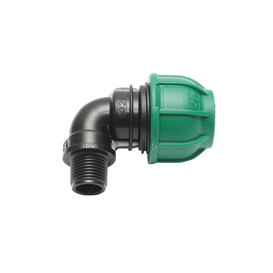 Compression fitting with external thread D25mmx1/2 inch, PN10 Bar for irrigation systems