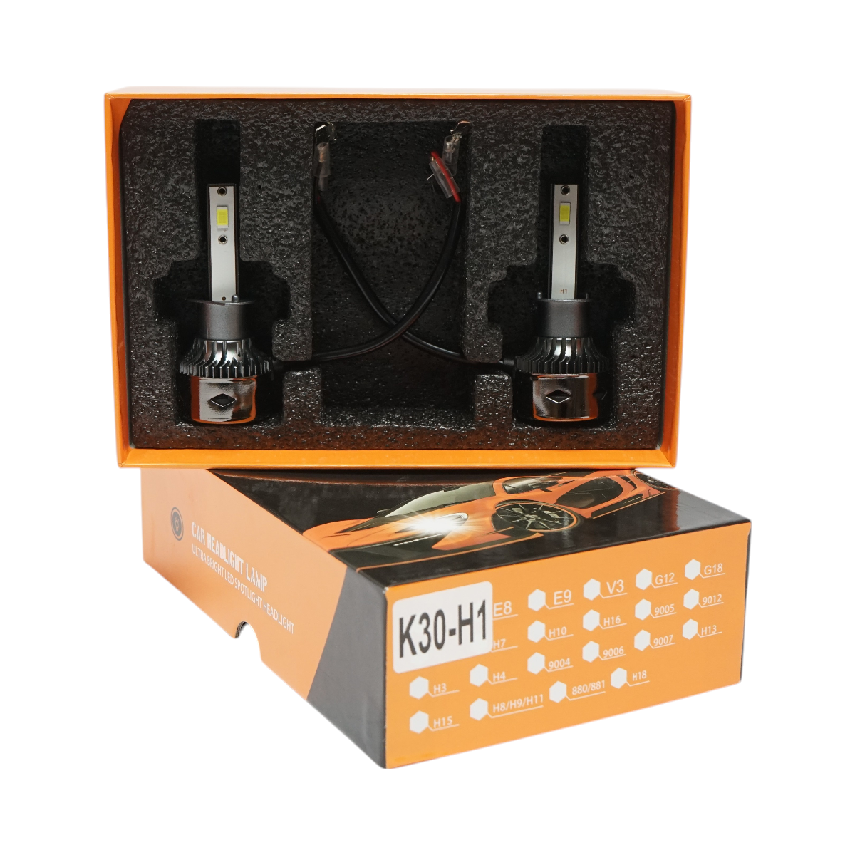 Set of 2 H1 LED car bulbs, 27W, 12V cold white light