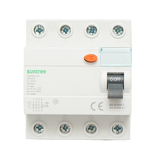 Automatic differential switch 4P 25A 30mA 6kA, type AC Suntree