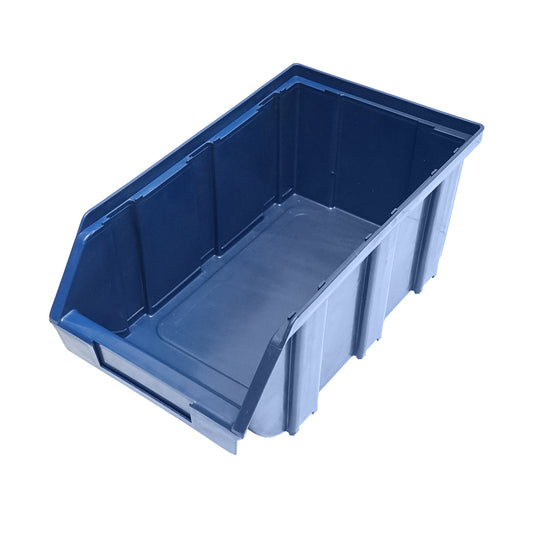 Blue plastic storage box 155x274x125mm