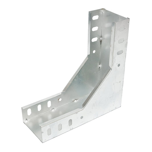 Vertical 90-degree drop bend made of galvanized steel for a 100x50mm gutter.