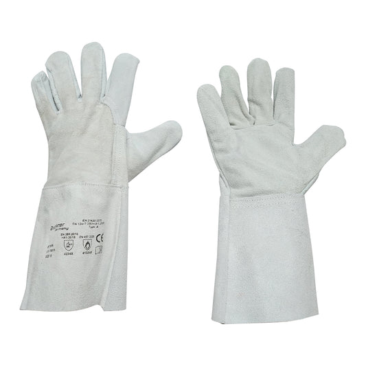 Welding gloves made of bovine leather, protective cuff 15cm, length 35cm size 10 Breckner Germany