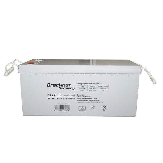 Gel battery 200Ah photovoltaic solar system 12V 20HR 535x250x255mm SL12-200G Breckner Germany