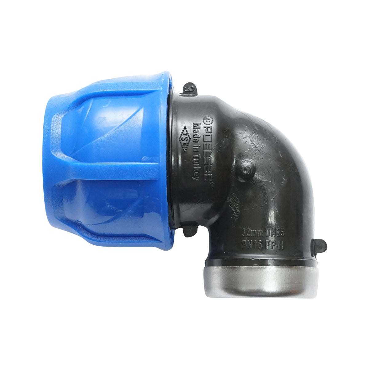 Compression fitting mother internal thread D32mmx3/4 max 16bar for PEHD irrigation systems