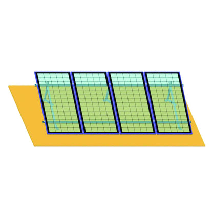 Complete mounting system on concrete for 4 photovoltaic solar panels with a 20-degree angle Breckner Germany