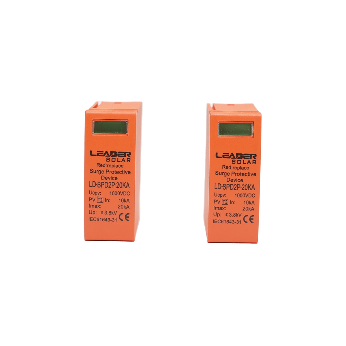 Set of 2 cartridges for DC surge discharge SPD 2P-20KA 1000V Leader