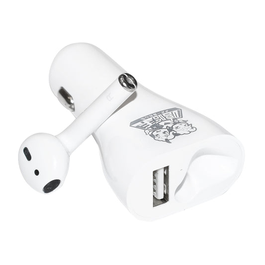 Bluetooth headset with car charger type cigarette lighter