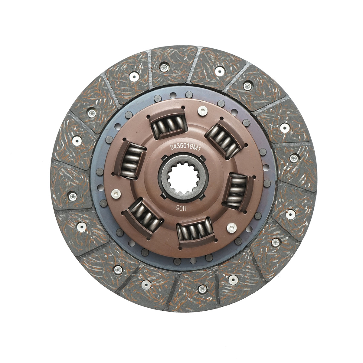 Clutch disc 210mm Massey Ferguson, Yanmar, Allis Chalmers OEM codes 3435019M1, 3435019M2, 3435019M3, 3709302M91, 3709446M91, 4264079M91