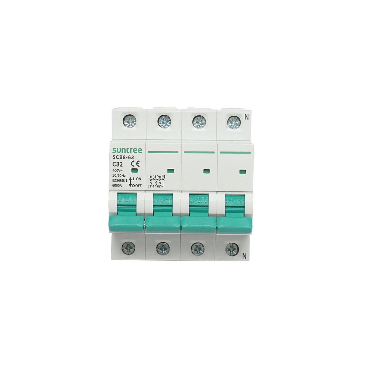 Automatic circuit breaker 3P+N, 32A 400VAC Suntree