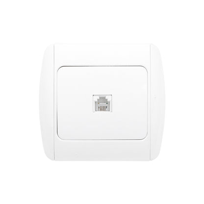 White RJ11 phone socket ST MAKEL recessed
