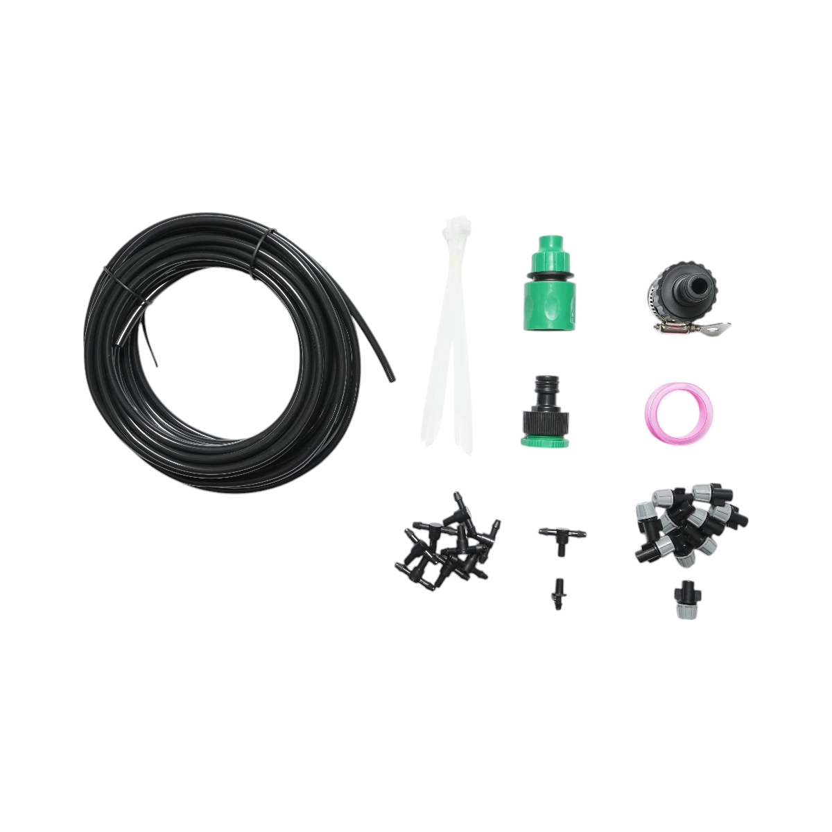 Complete irrigation kit for spraying with a 10m hose, nozzles, connectors 35 pieces
