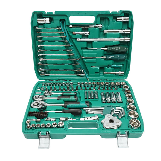 Hexagonal socket wrench set, fixed, torx, hex key with ratchet trainer 121 pieces Breckner Germany