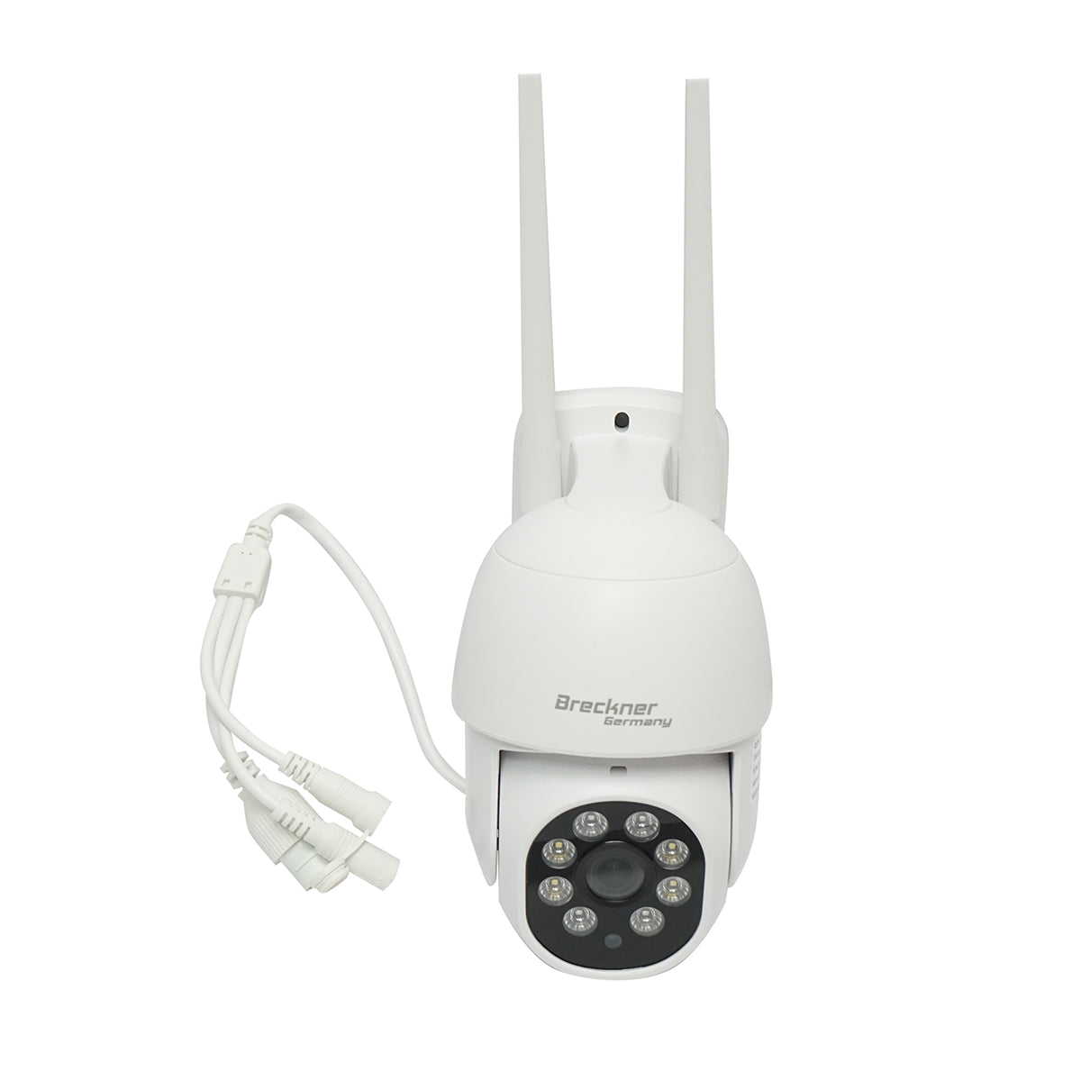 8 MP surveillance camera, WIFI 2.4GHz, 360-degree PTZ rotation with motion sensor, alarm, human detection, night vision, and IPC360 Home application.