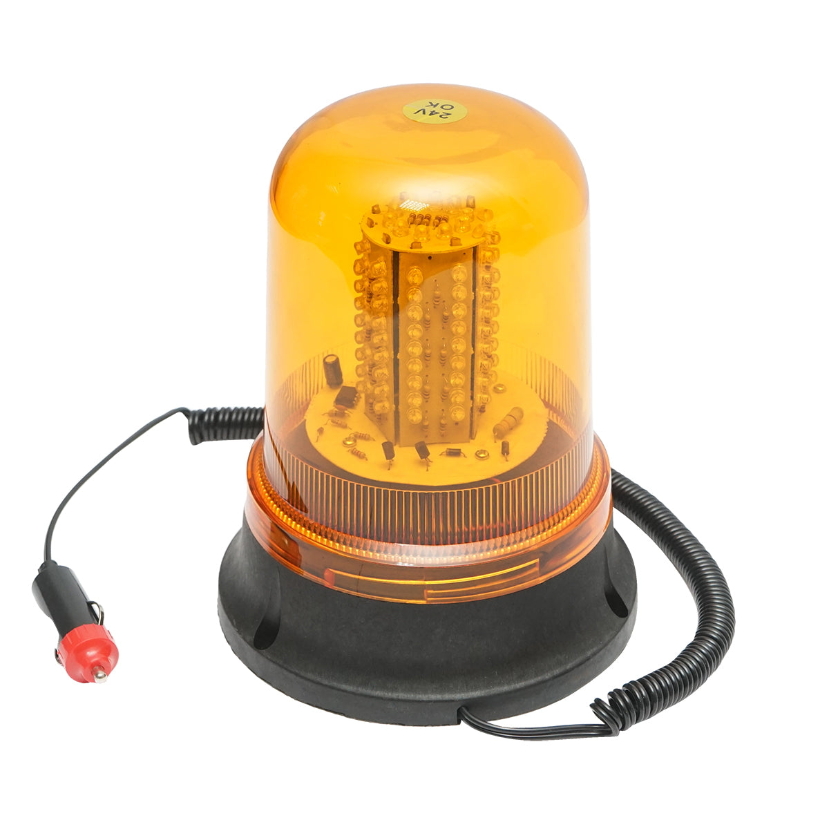24V LED beacon with magnetic base and cigarette lighter power supply