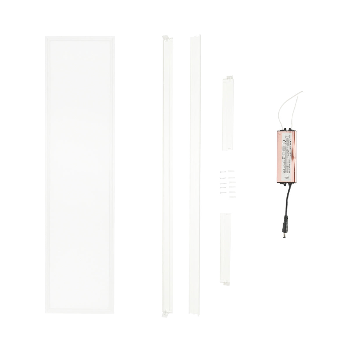Slim LED panel 40W, 220V, IP20, 6500K, 1200x300mm with applied mounting frame Breckner Germany