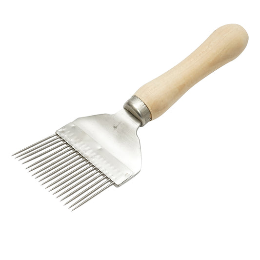 Stainless steel fork with wooden handle 215mm
