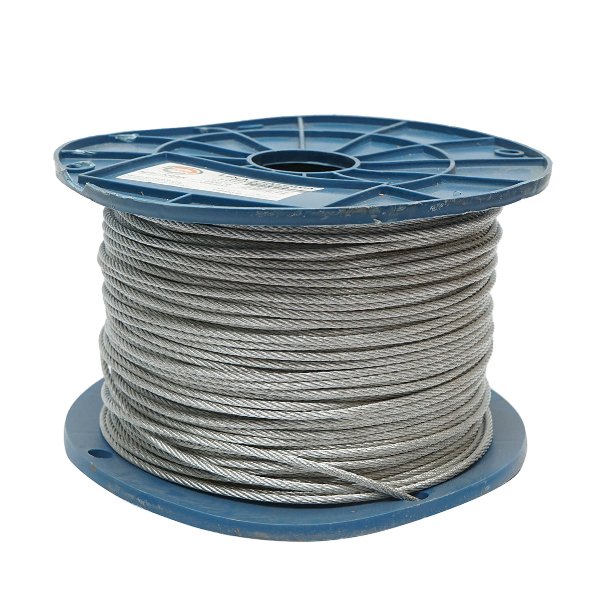 Galvanized steel cable with a diameter of 3mm, 6x7+FC strands, maximum load 529Kg, weight 6.32Kg, 200m/roll