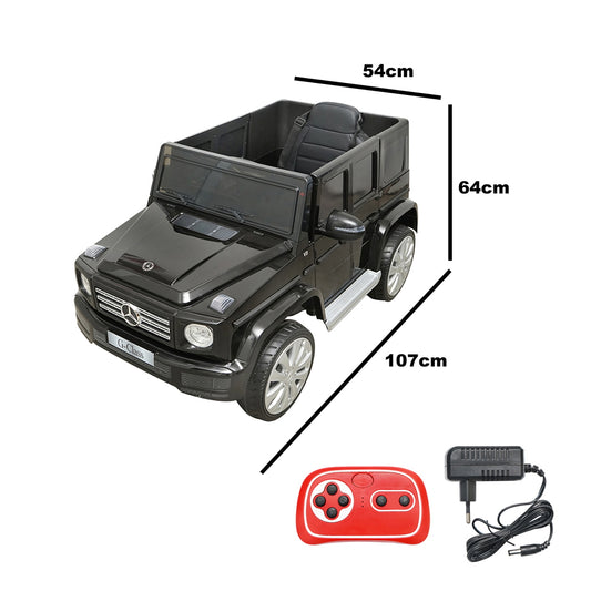6V/7Ah battery electric car with remote control for kids Mercedes G500 JJ2077 black with leather seat