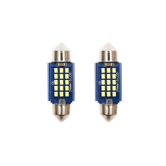 Set of 2 LED SMD SOFIT bulbs 36mm 12V 0.2A cold light Breckner Germany