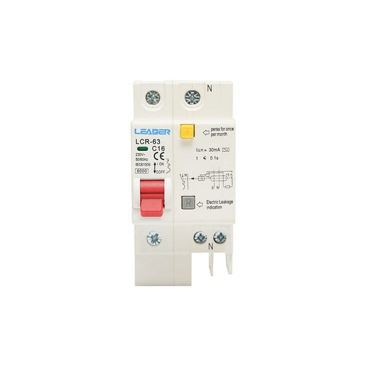 Differential safety 1+N, 16A, 30mA 2P Leader
