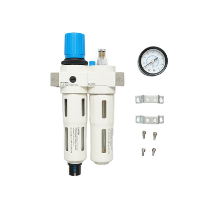 Air filter and lubricator with a maximum pressure regulator of 1.6 MPa, 1/4 connection.