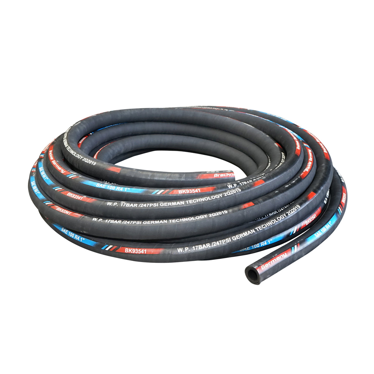 Hydraulic pressure hose roll 25m with double textile insert DN25 (int. FI25 / ext. FI41) SAE 100 R4 1
