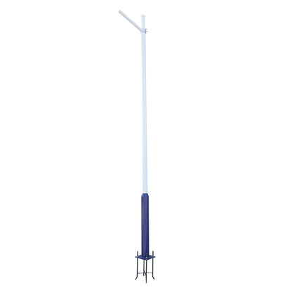 4m steel light pole with horizontal arm and concrete mounting flange Breckner Germany
