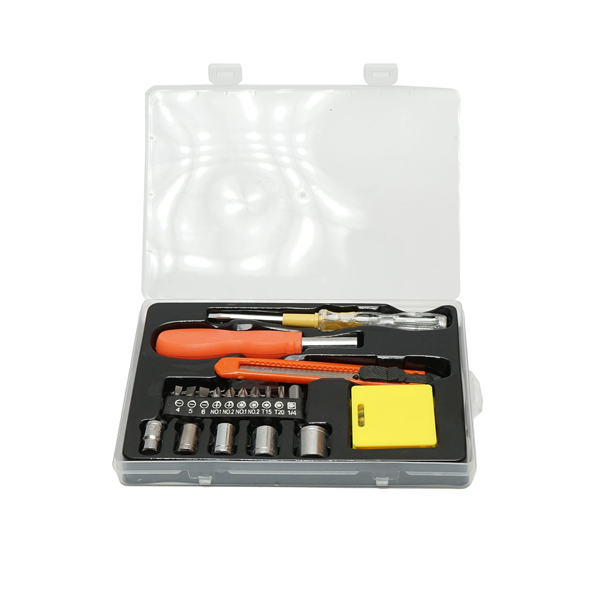 Combined tool and equipment set 19 pieces