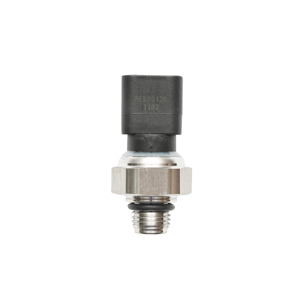 Fuel pressure sensor for John Deere OEM code RE538128 with 3 pins.