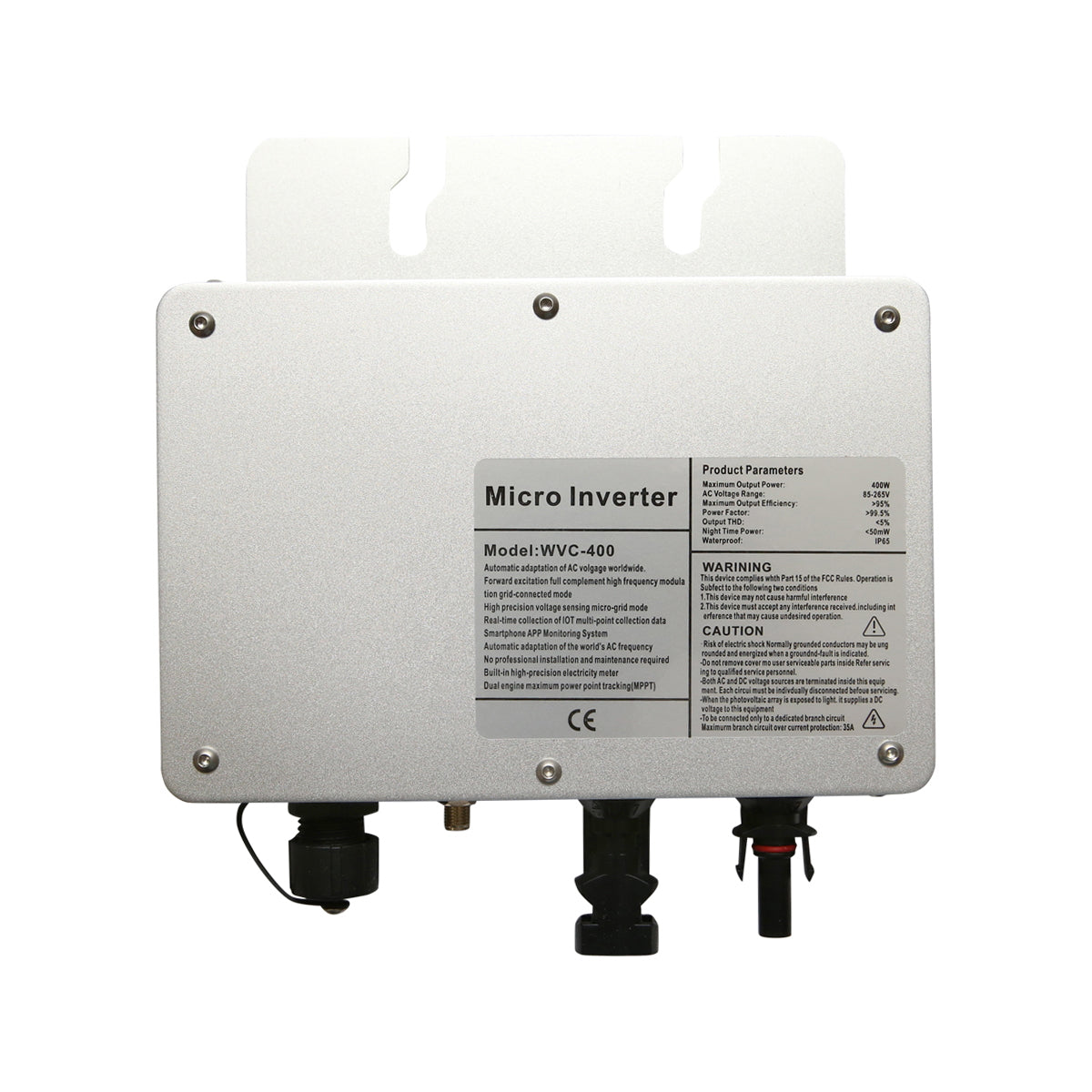 Microinverter for photovoltaic solar panels 400W, 230V, WiFi, IP65, MPPT