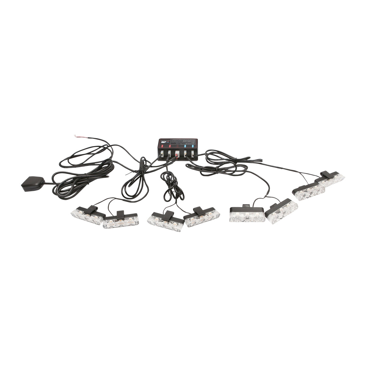 Set of 8 strobe lights with 3 LEDs, yellow light 12V Breckner Germany