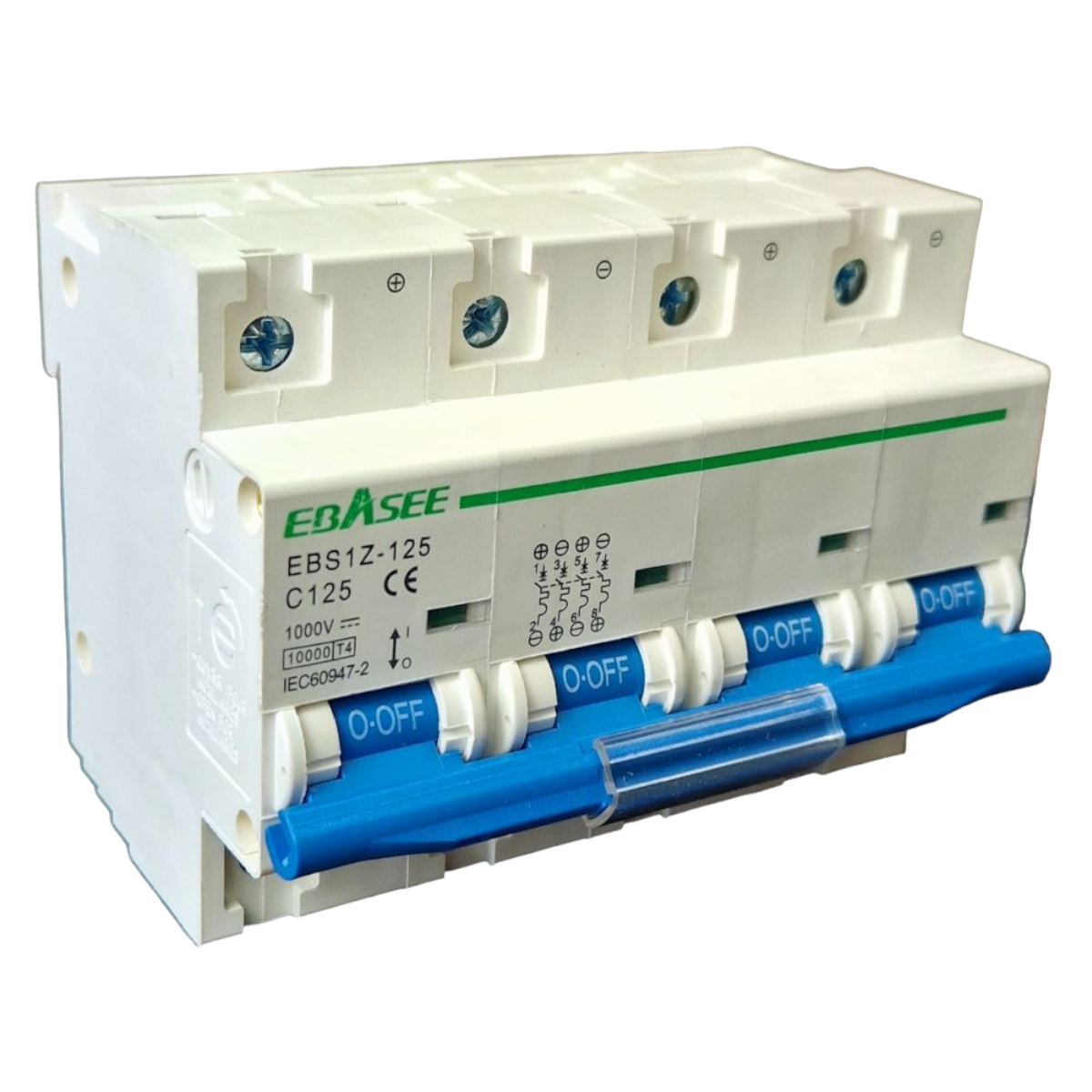 Automatic circuit breaker 4P, 125A 1000V, EBS1Z-125, Ebasee