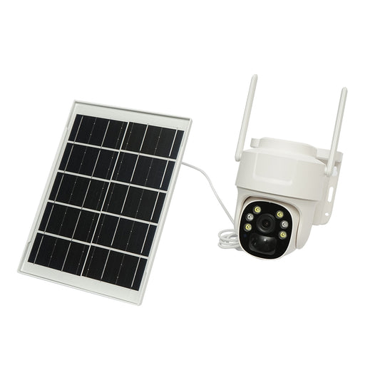 3MP surveillance camera, WIFI rotating with 5W solar panel, PTZ, 1080P, motion sensor, night vision, V380 Pro app
