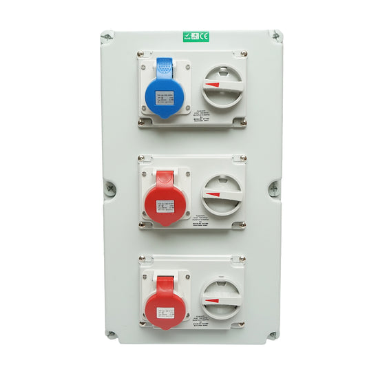 Group prize board for site organization 2x415V/16A, 1x250V/16A, 520x300x160mm IP44/67 SUNTREE