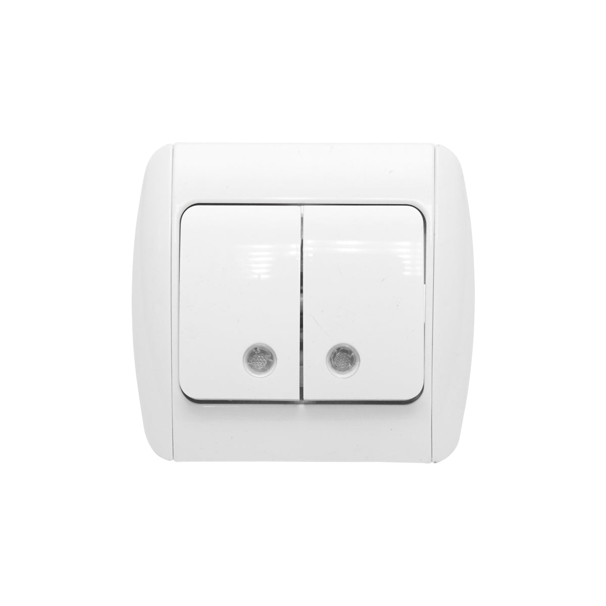 Double white switch ST MAKEL 220V - 250V, 10A built-in, ceramic, with indicator