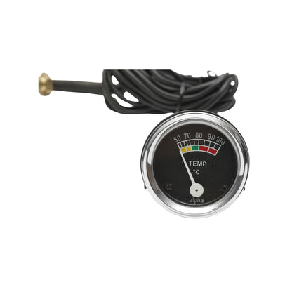 Mechanical water temperature indicator with probe for Massey Ferguson OEM code 1822732M91, 1822732M92, 1822732M93
