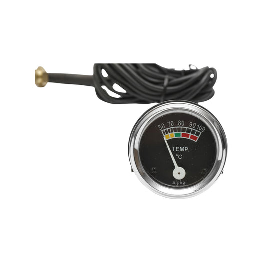 Mechanical water temperature indicator with probe for Massey Ferguson OEM code 1822732M91, 1822732M92, 1822732M93