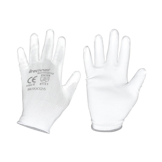 Synthetic rubber work gloves white size 8 Breckner Germany