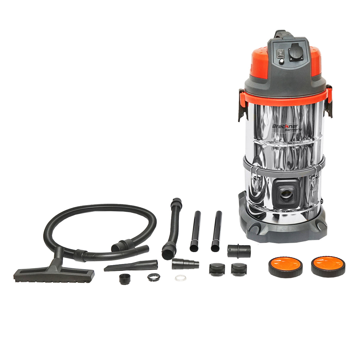 Professional industrial vacuum cleaner volume 38L 220V 1600W stainless steel body Breckner Germany
