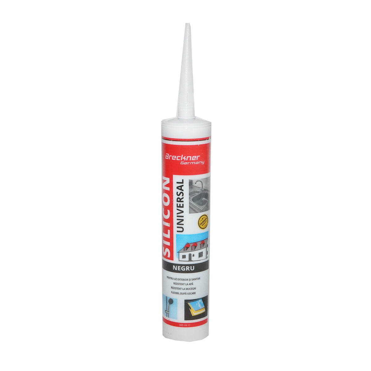 Black universal silicone interior/exterior 300ml Breckner Germany
