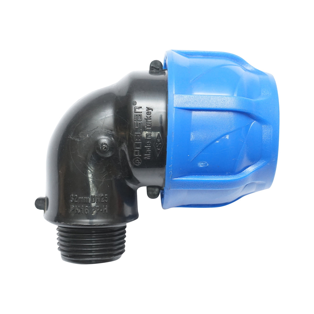 Compression fitting with external thread D32mmx3/4 toll PN16, for irrigation systems