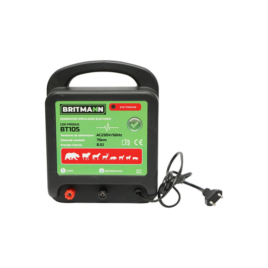 AC230V/50Hz 8.5 Joule 75km impulse generator for electric fence BRITMANN