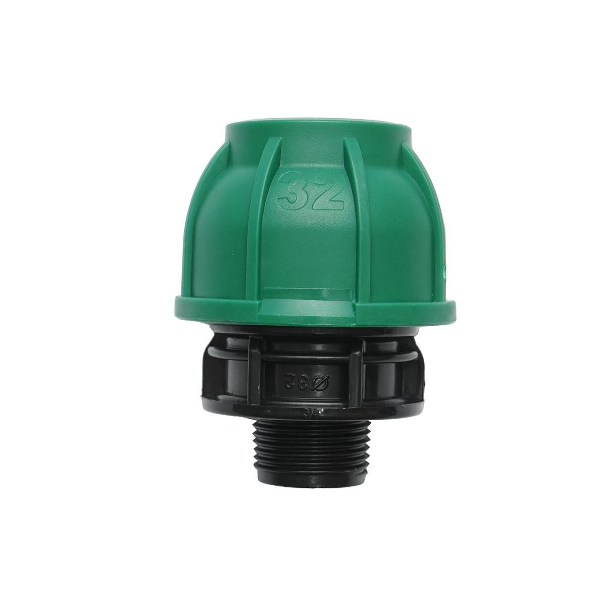 Compression fitting with external thread D32mmx3/4 toll, PN10 Bar for irrigation systems