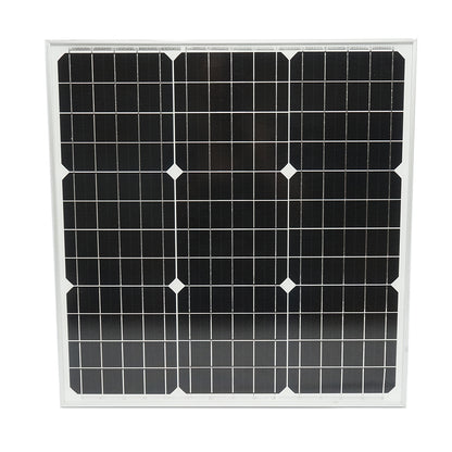 50W monocrystalline photovoltaic solar panel 19.8V and connection cable 530x510x25mm