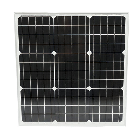 50W monocrystalline photovoltaic solar panel 19.8V and connection cable 530x510x25mm