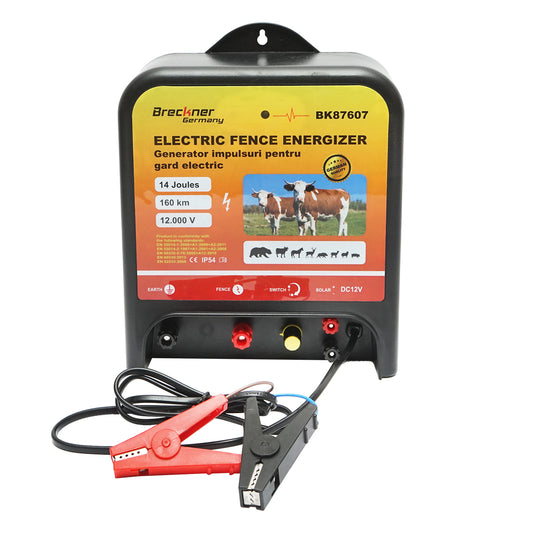 Impulse generator device 12V, 14 Joules, 160km for electric fence Breckner Germany