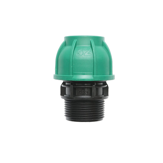 Compression connector with external thread D32mmx1-1/4 toll, PN10 bar for irrigation systems