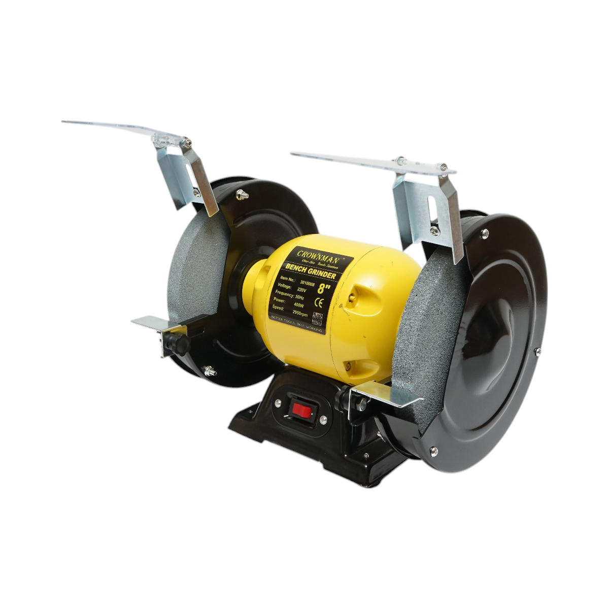 Bench grinder 400W, 220V abrasive disc 200x20x16mm, rotation speed 2950rpm Crownman