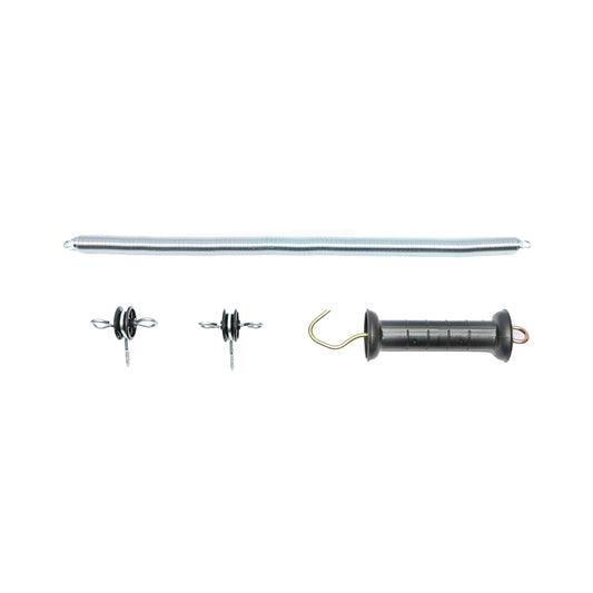 Set of gate handles with arch and double insulators for electric fence Breckner Germany.